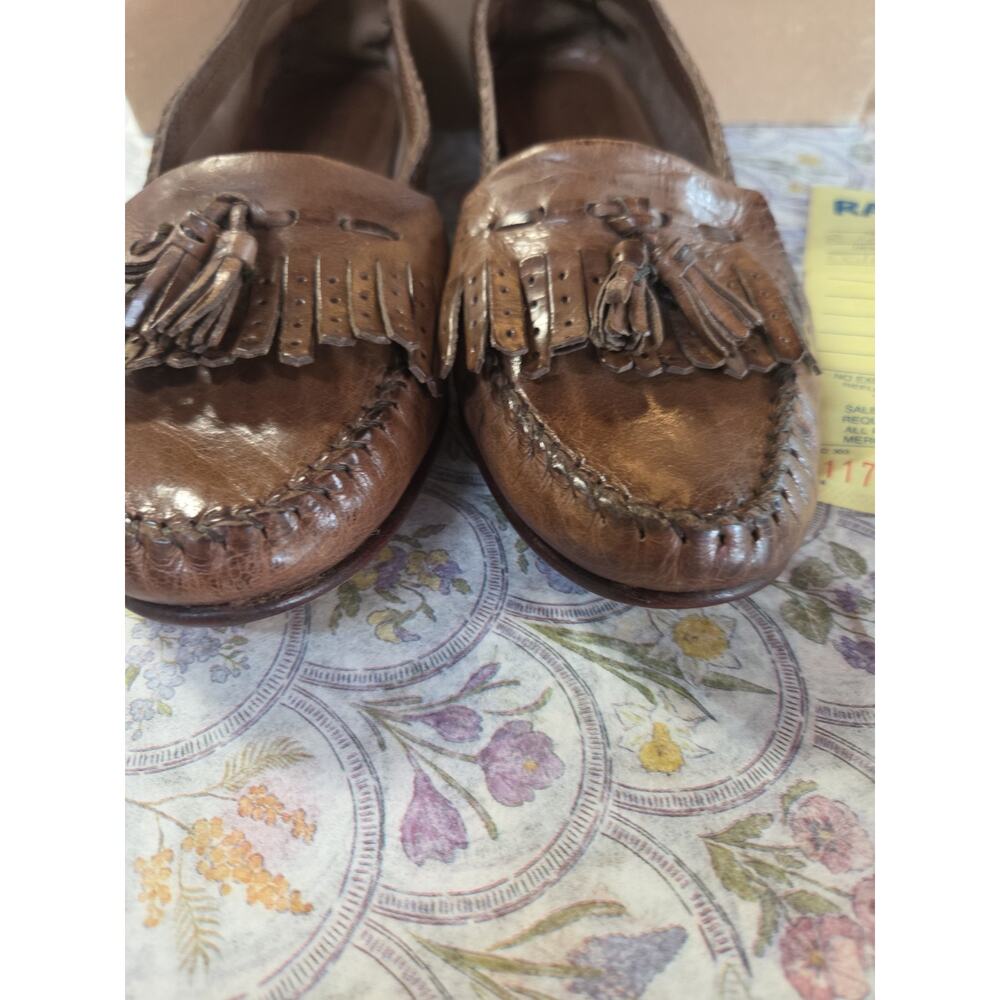 1980s Cole Haan Brown Tassel Loafers Womens In Box Size 6.5 Has Orig Receipt - Picture 6 of 15